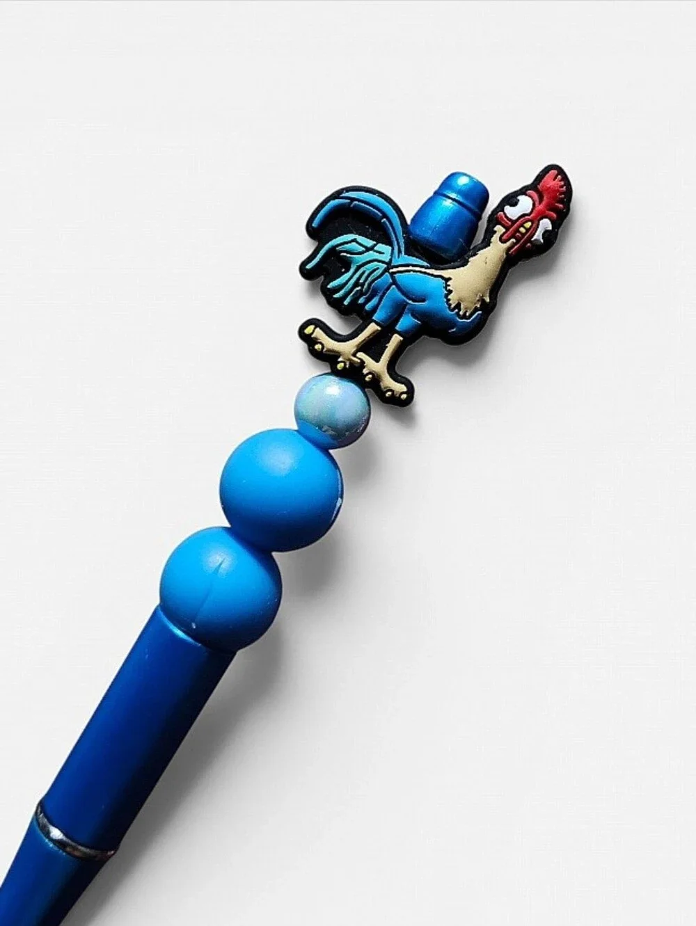 Moana Disney Hei Hei Rooster Beaded Ballpoint Twist Pen Blue Topper